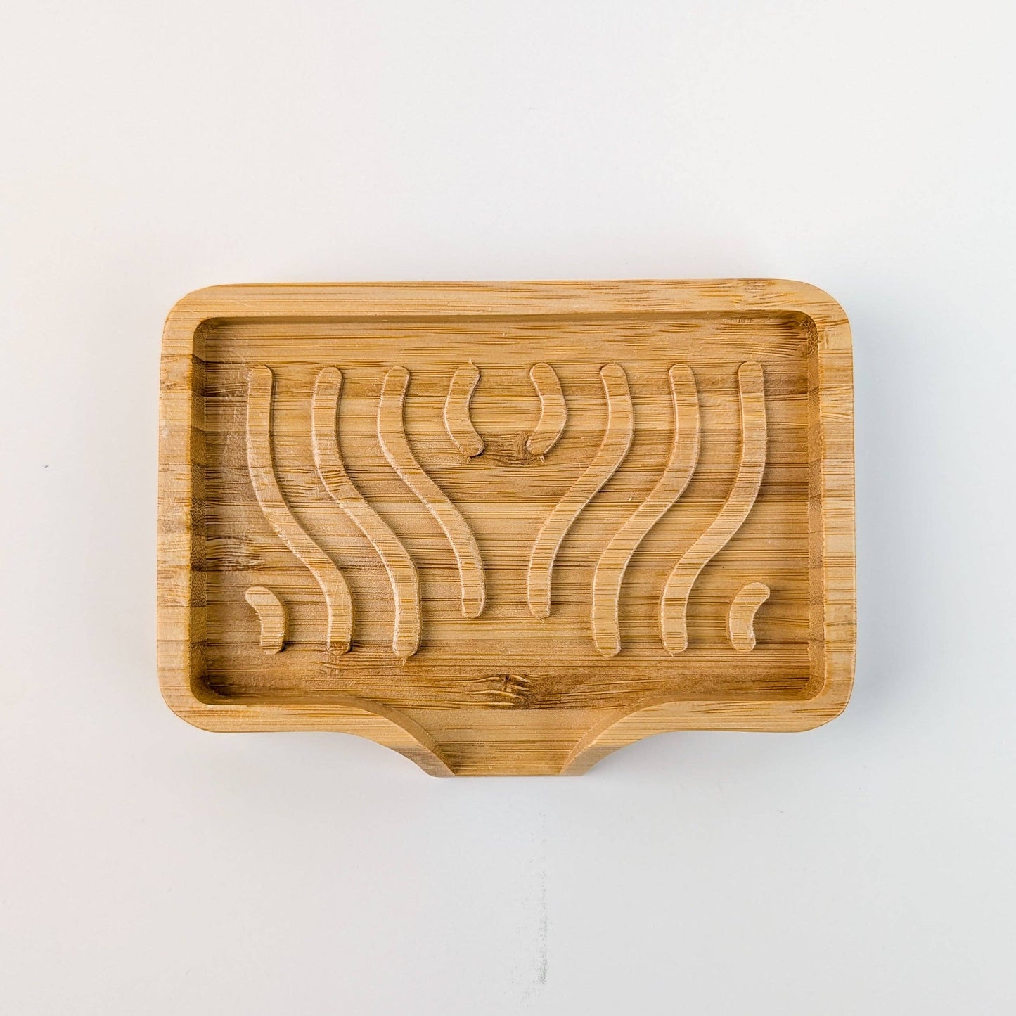 Bamboo Soap Dish with Wavy Drainage – Eco-Friendly
