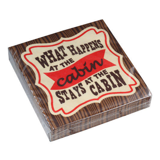 "What Happens at the Cabin Stays at the Cabin" Cocktail Napkins