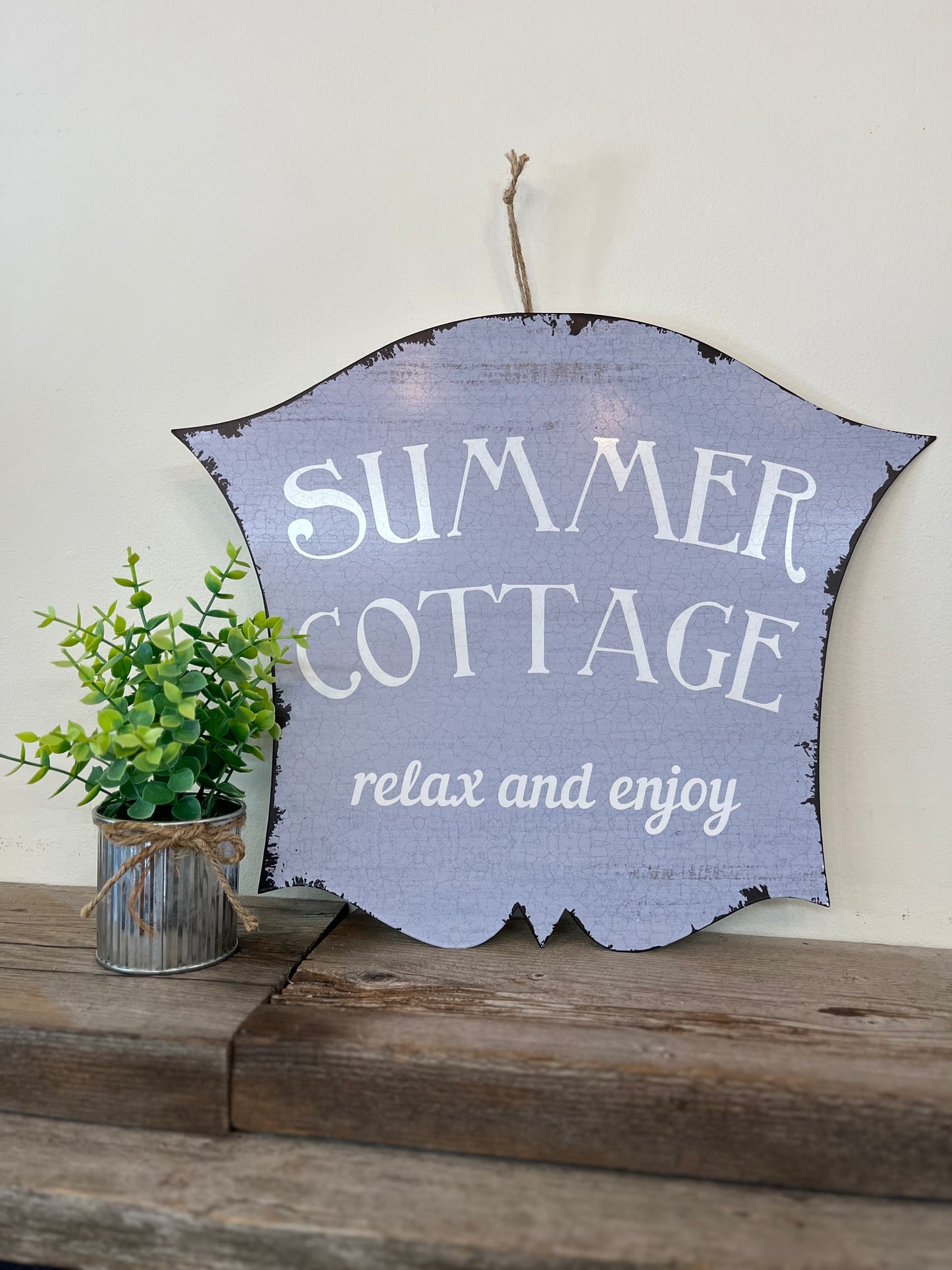 “Summer Cottage” Metal Hanging Sign