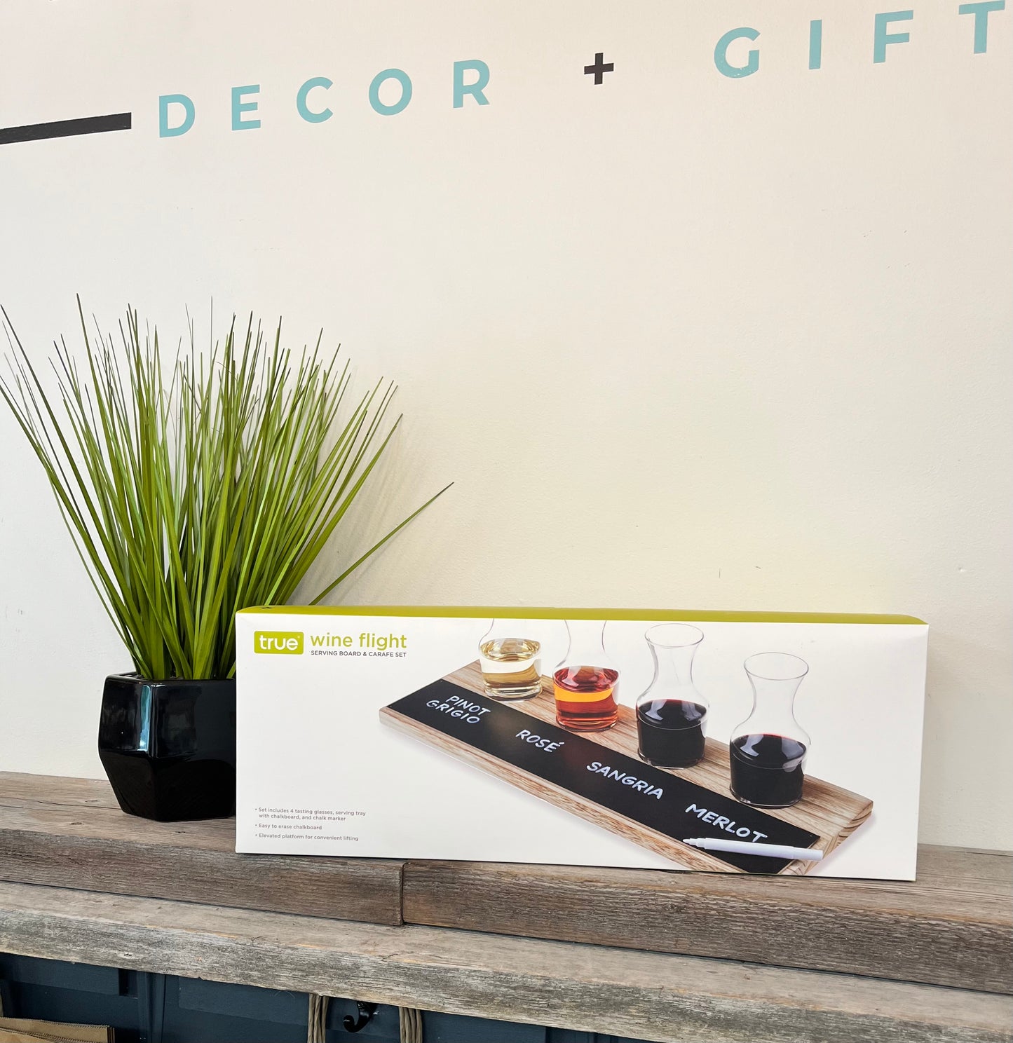 Wine Flight Serving Board & Carafe Set