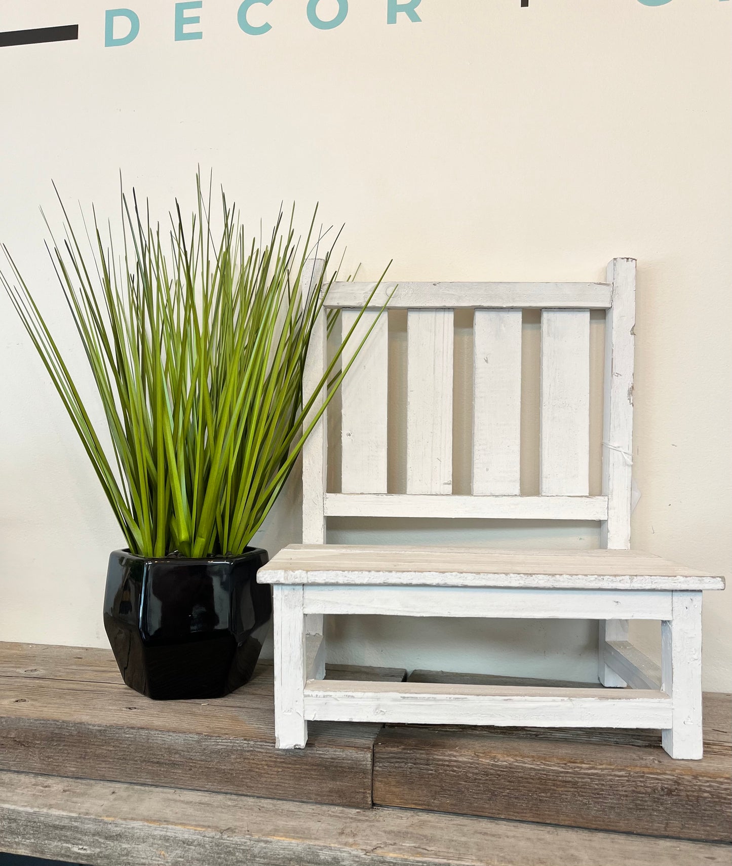 Wooden White Chair Decor