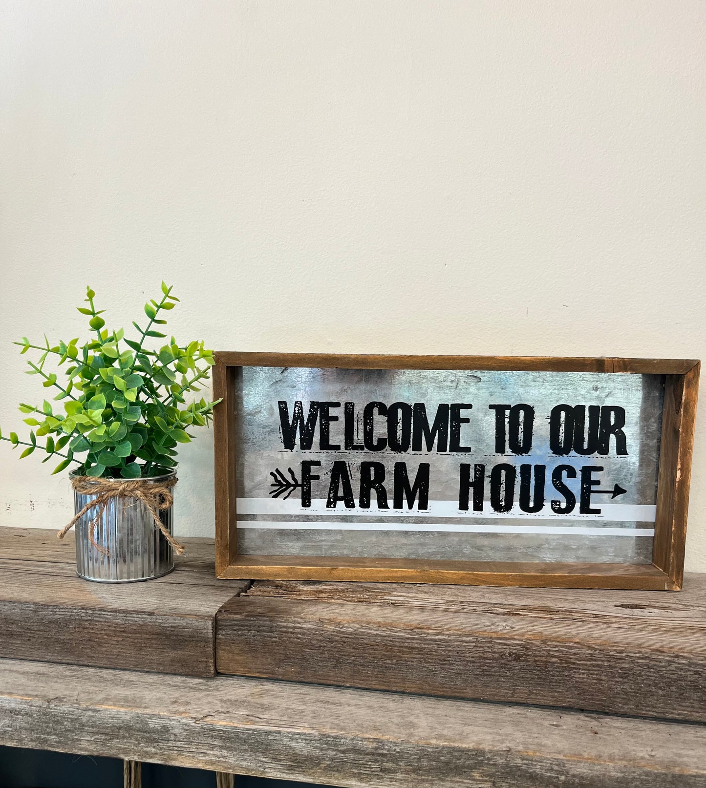 “Welcome to our Farm House” Framed Block Sign