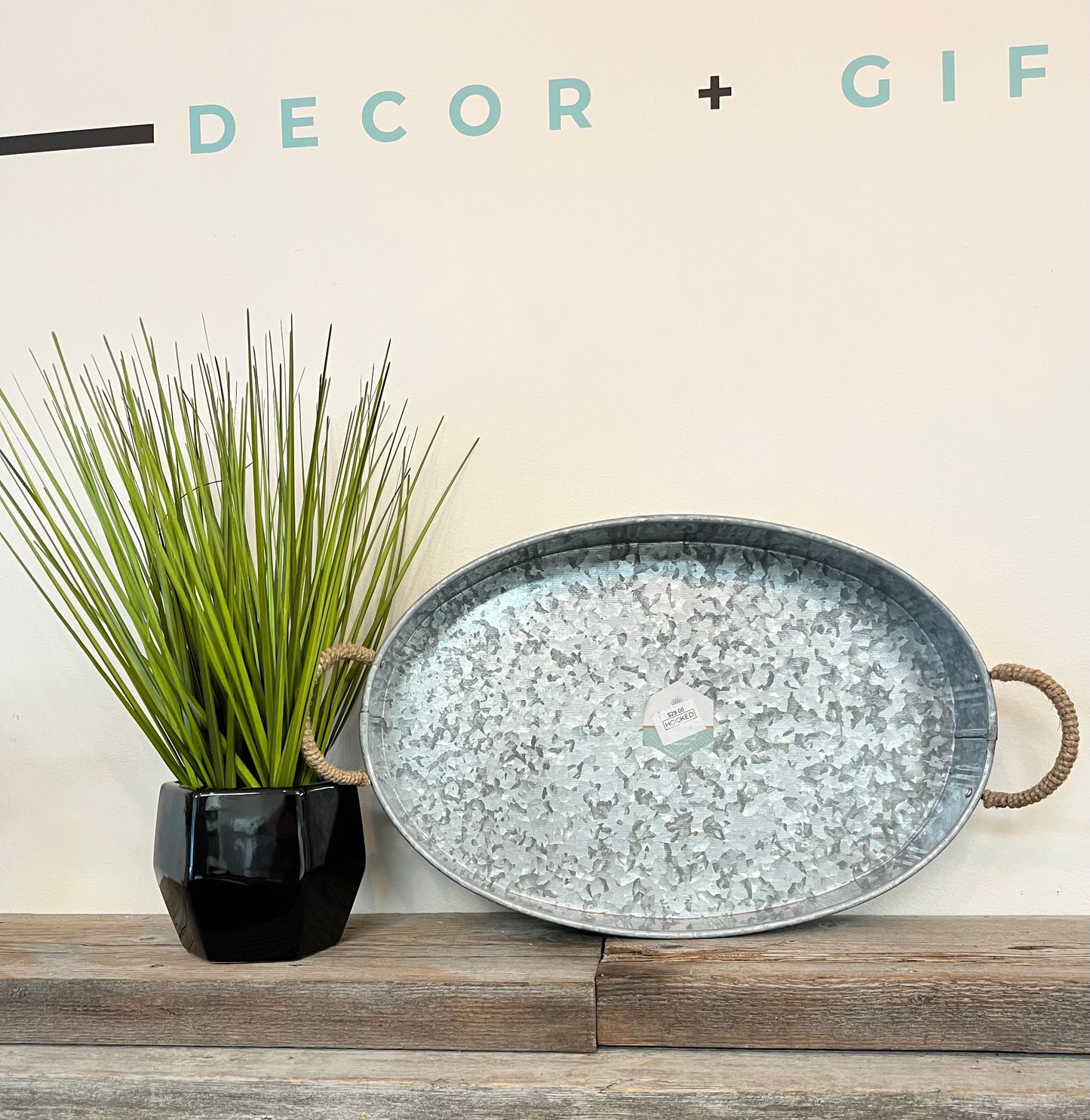Metal Oval Tray with Rope Handles (Small)