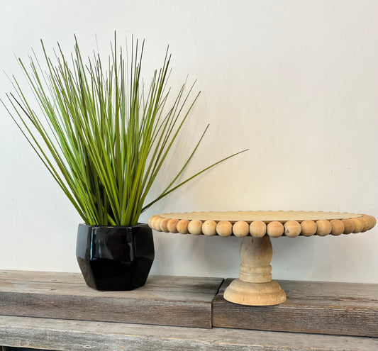 Wood Tray with Pedestal