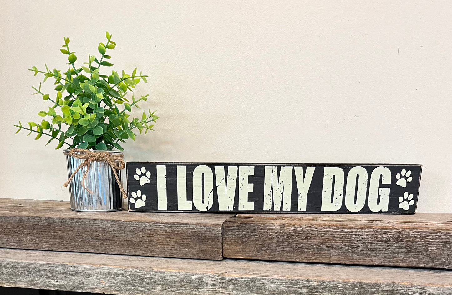 "I love my Dog” Wooden Block Sign