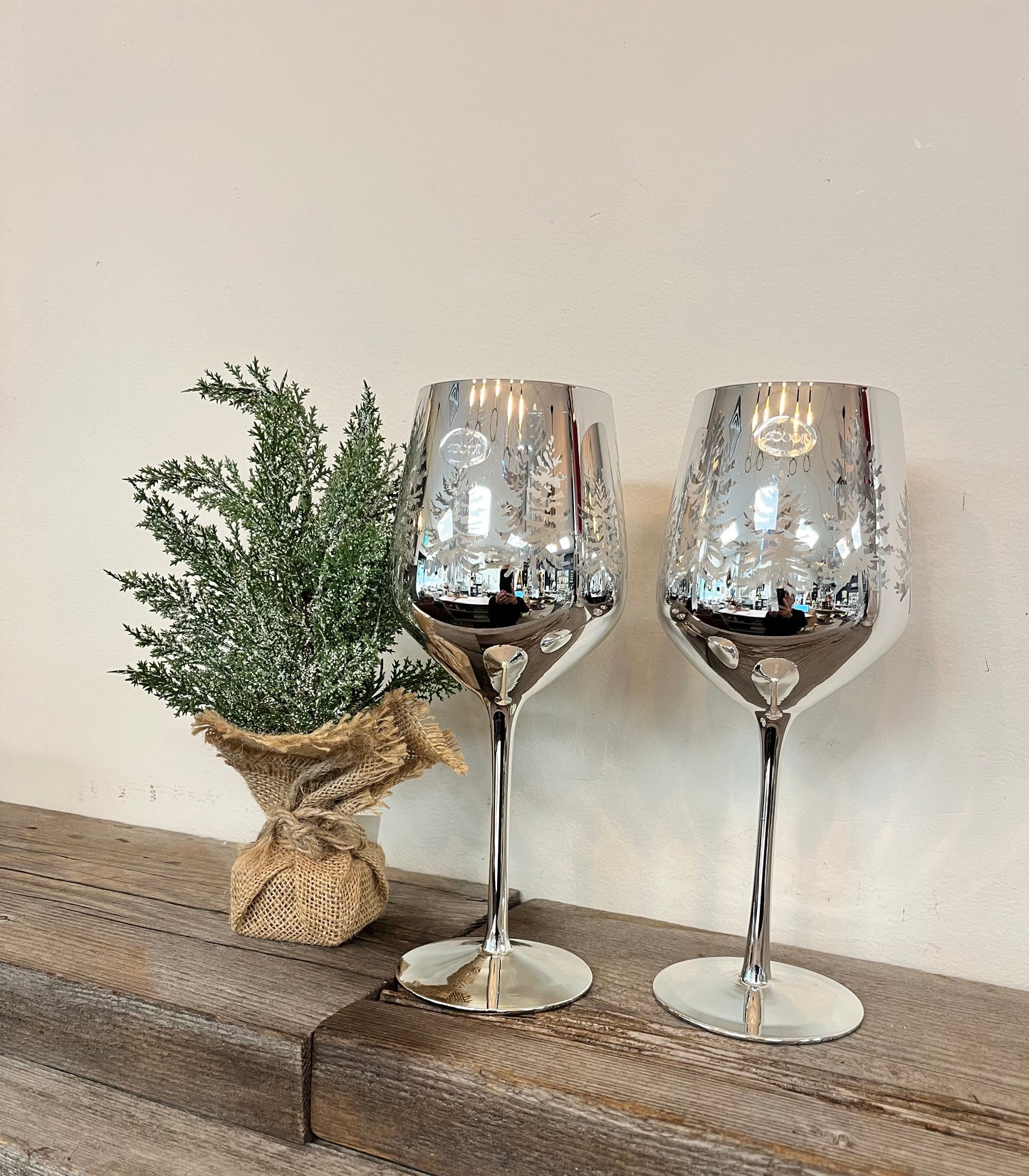 Winter Trees Wine Glasses