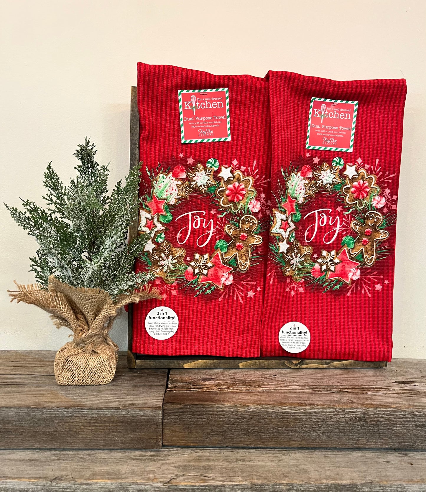 “Joy” Christmas Tea Towel