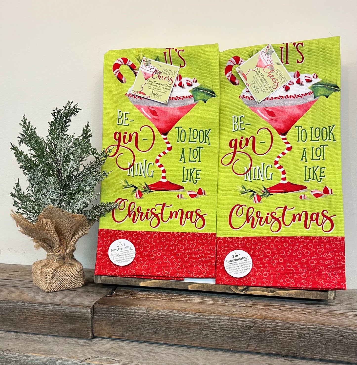 “Be Gin-Ning” Christmas Tea Towel