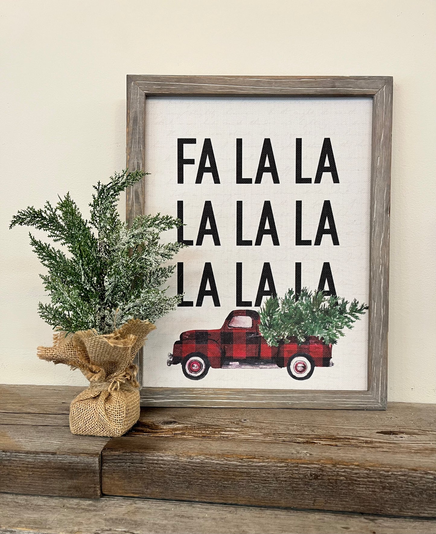 “Fa La La” Wooden Hanging Sign