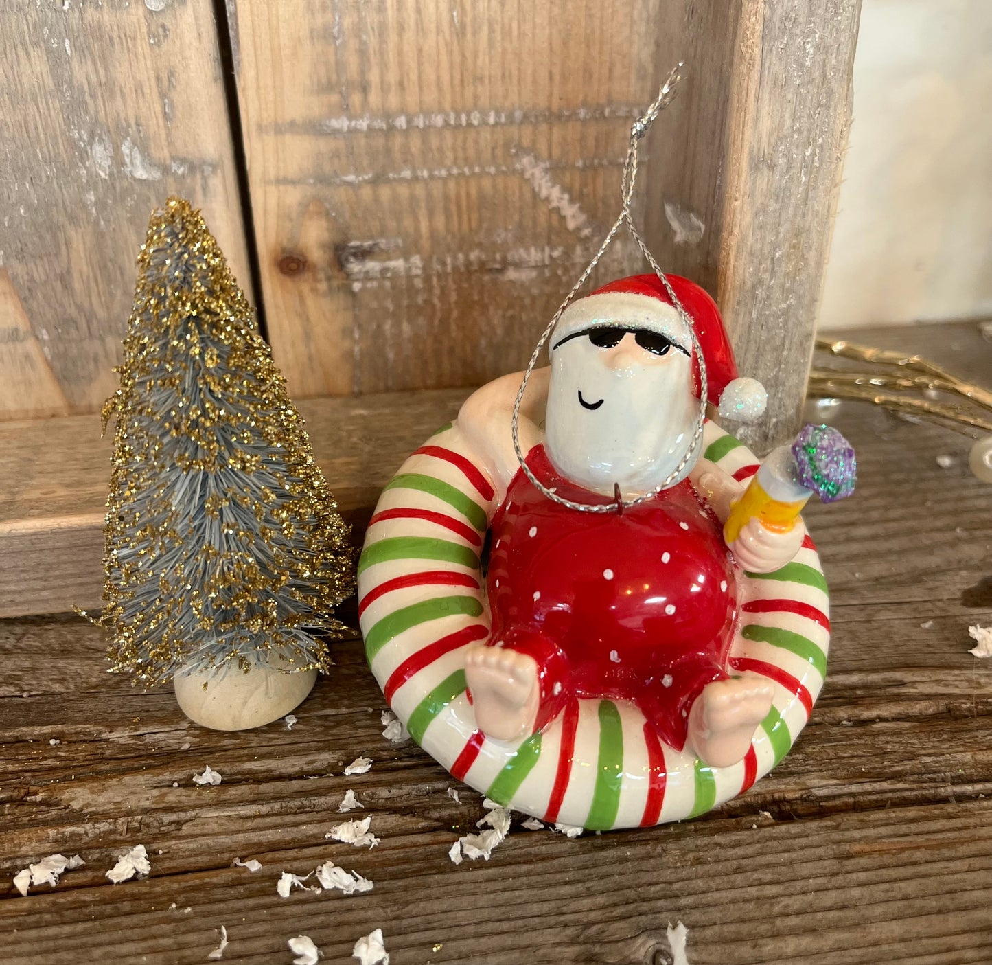 “Tubing” Santa Ornament