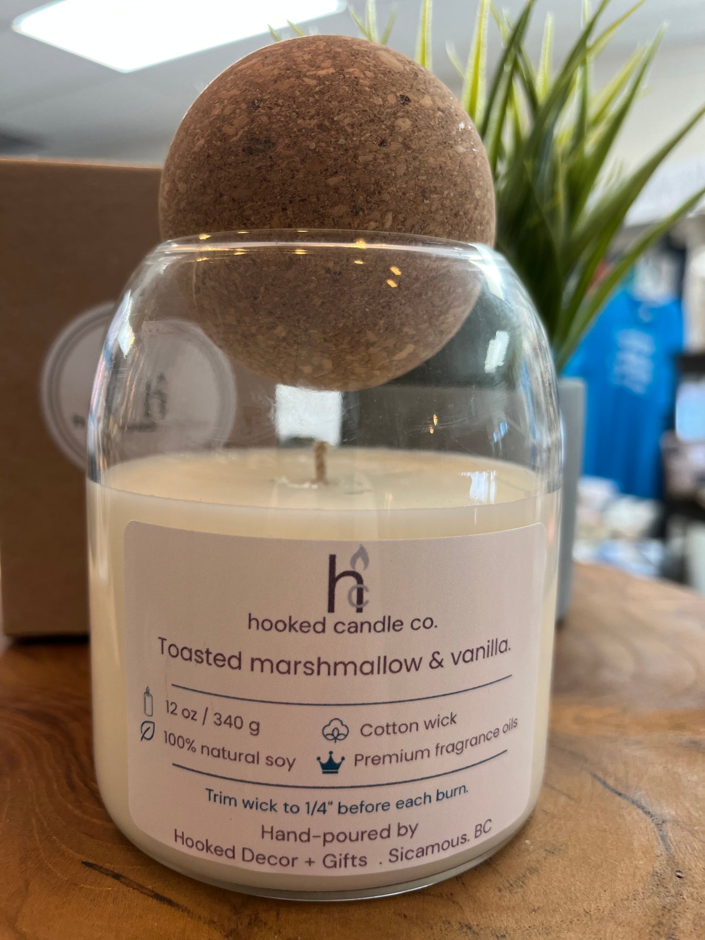 “Fireside” Scented Cork Ball Candle