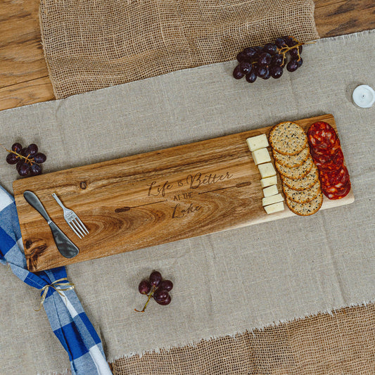 "Lake”-21" Acacia Cheese/Bread Board Set