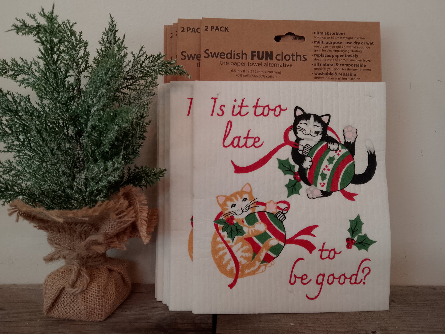 "Is it too late to be good" Swedish Cloths 2-pack