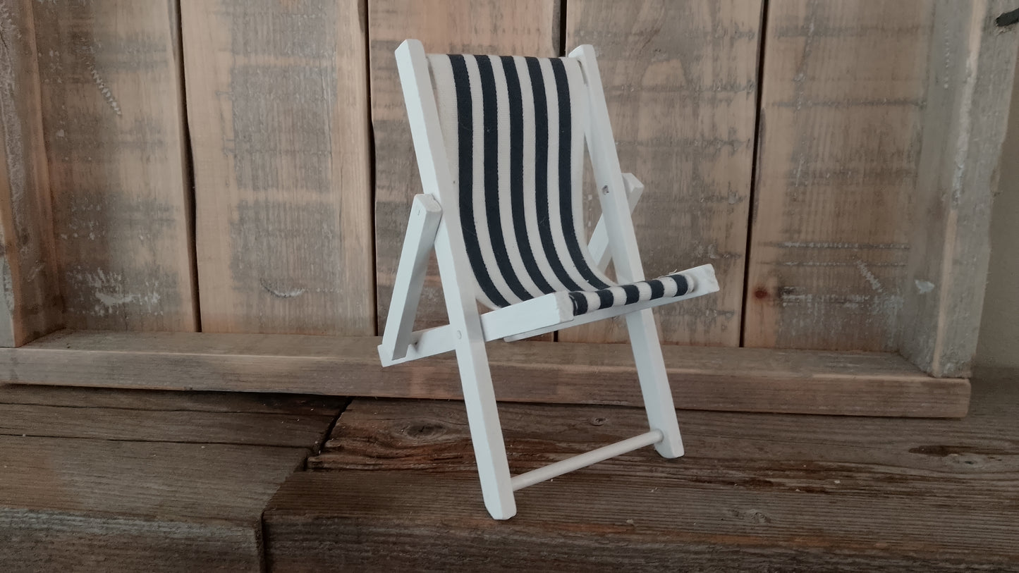 Blue and white beach chair