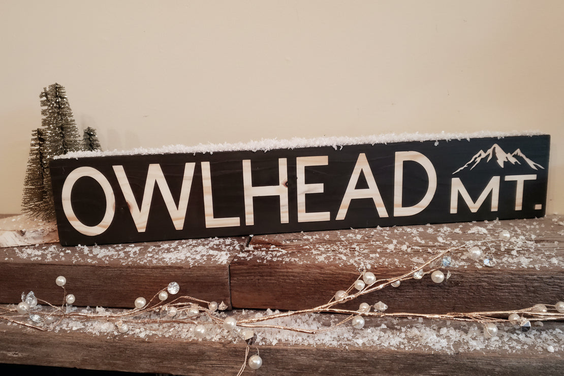 "Owlhead Mt" Custom Wood Sign