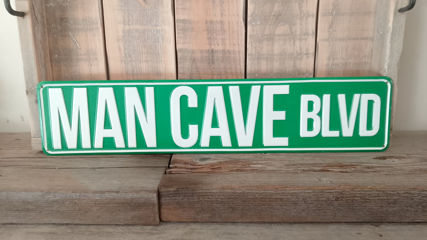 Man cave metal sign
