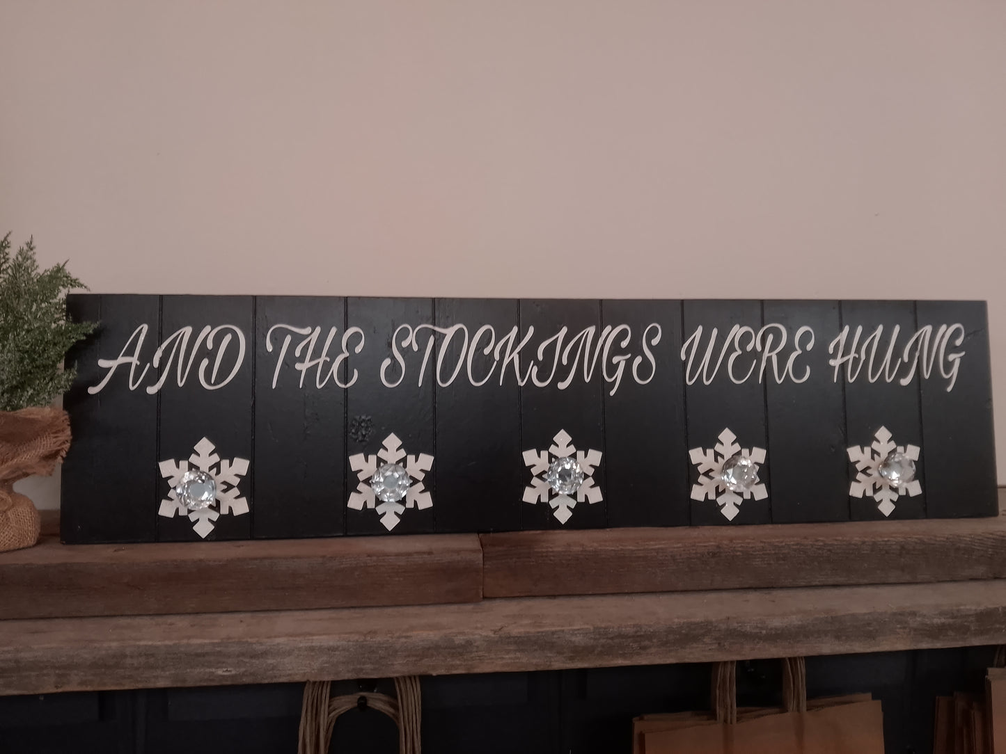 "And the Stockings were Hung" Wooden Stocking Holder