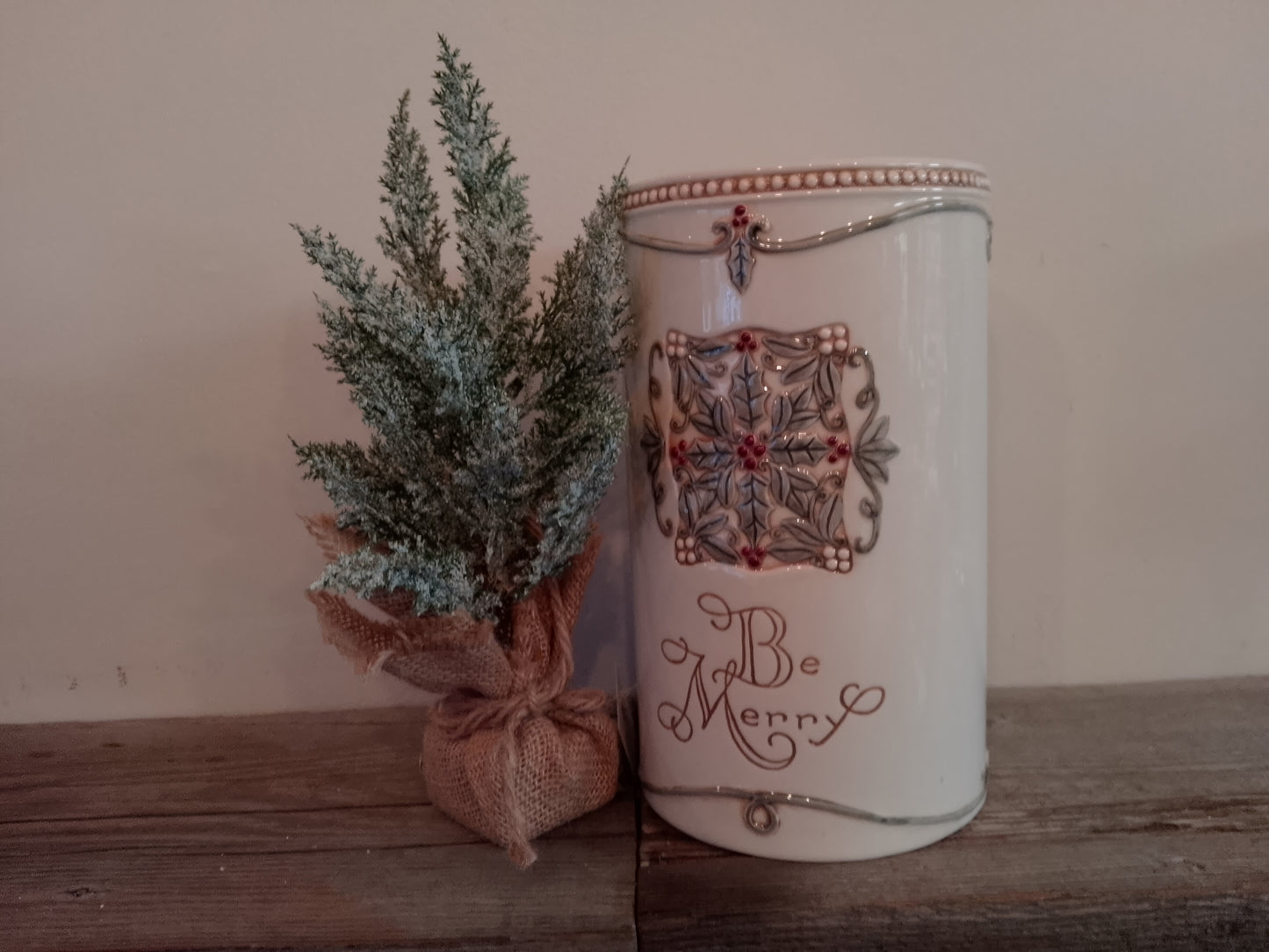 "Be Merry" Ceramic Vase