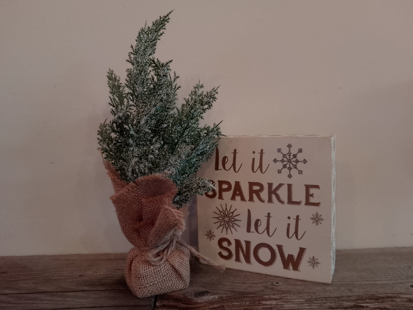 "Let it Sparkle Let it Snow" Wooden Block Sign