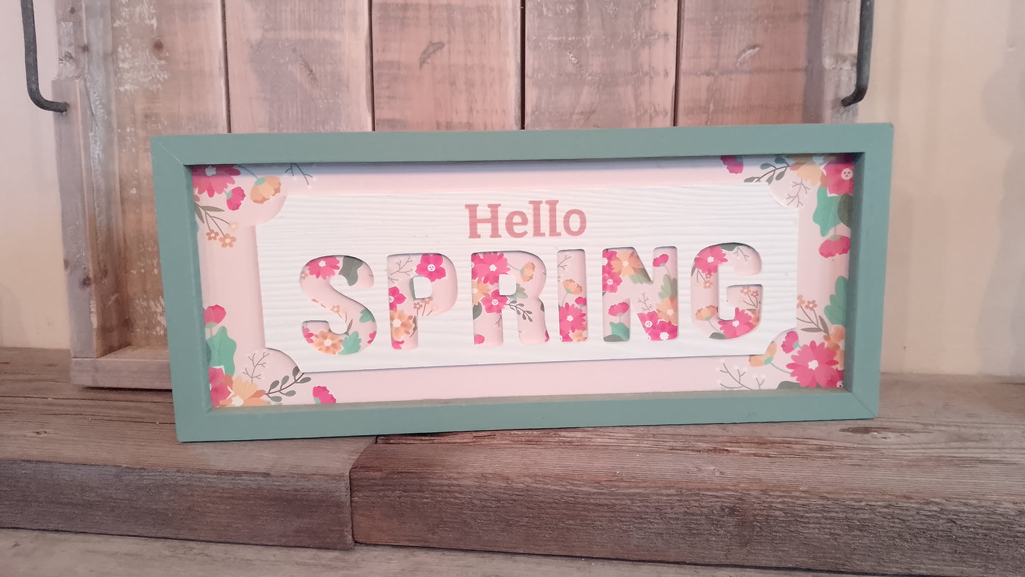 "Hello Spring" Block Sign