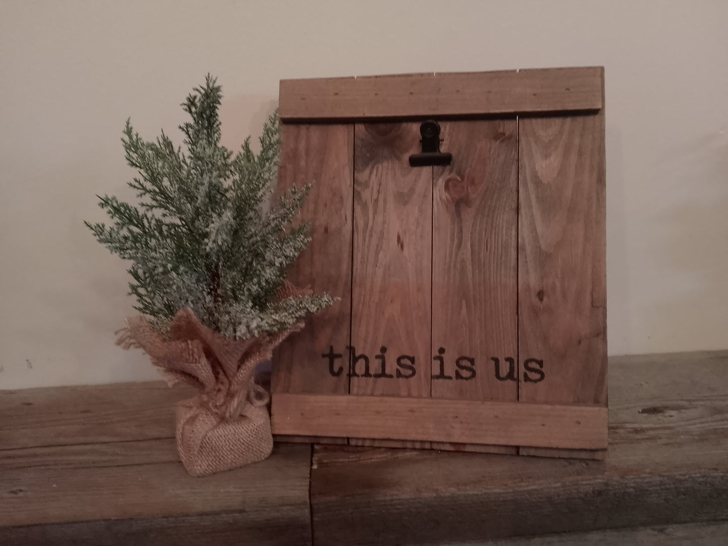 "This is us" Wooden Photo Frame with Clip