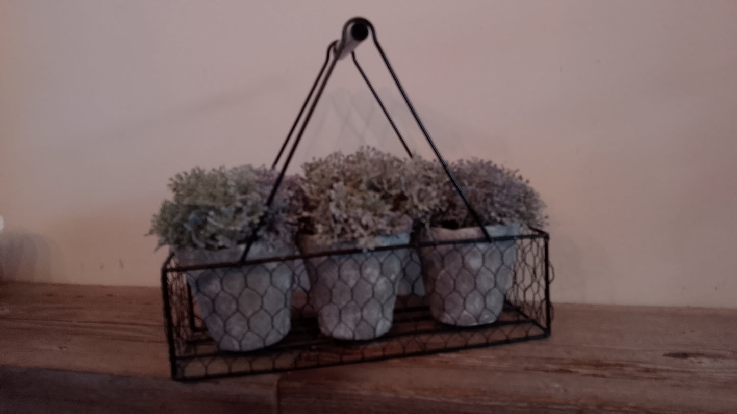 Lavendar greenery metal basket