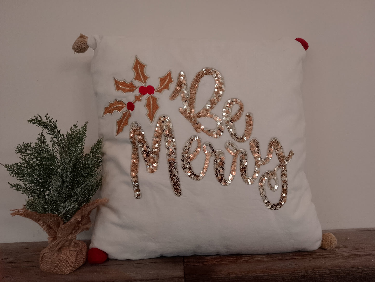 "Be Merry" Throw Pillow
