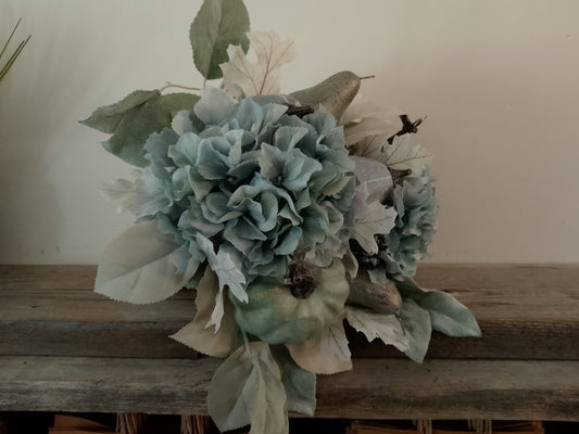 Pumpkin Flower Arrangement in Ceramic Vase