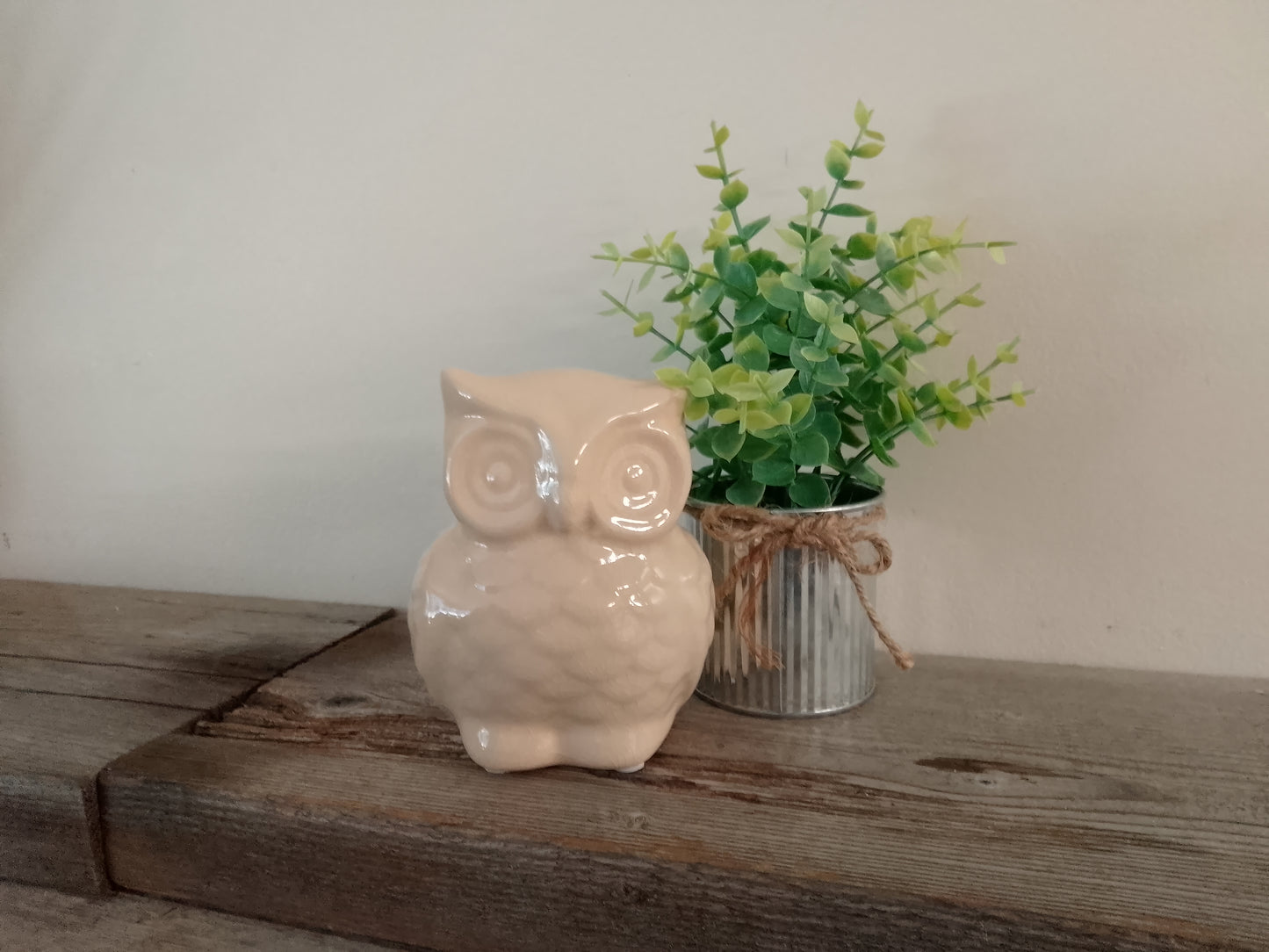 Small cream ceramic owl