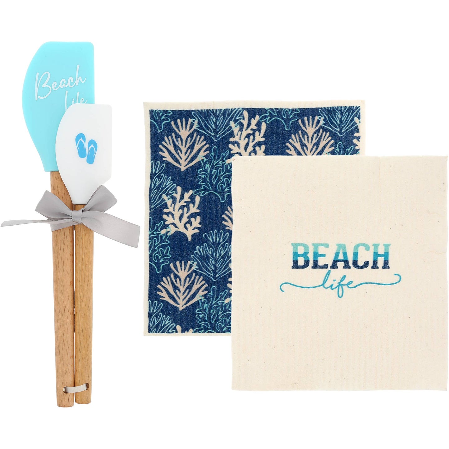 “Beach Life”Spatula and Reusable Dish Cloth Set