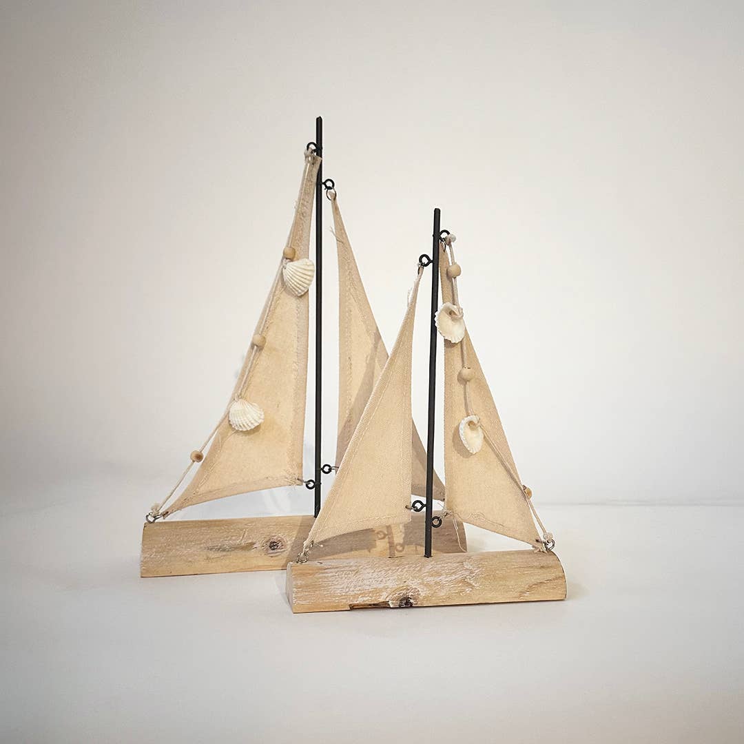 Wooden Sailboats, Set of 2