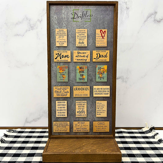 "So Are We Eating Our Feelings Or Drinking Them" Wood Magnets