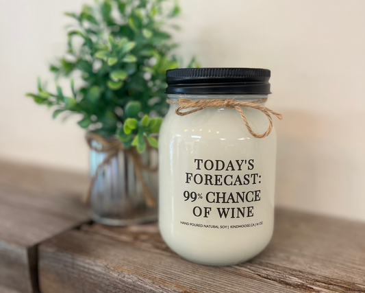 "Today's Forecast: 99% Chance of Wine"- Peppermint