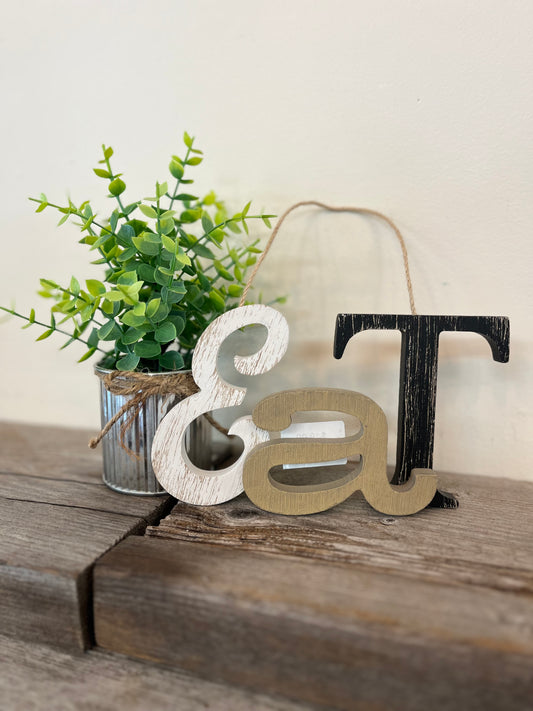 “Eat” Hanging Wood Sign