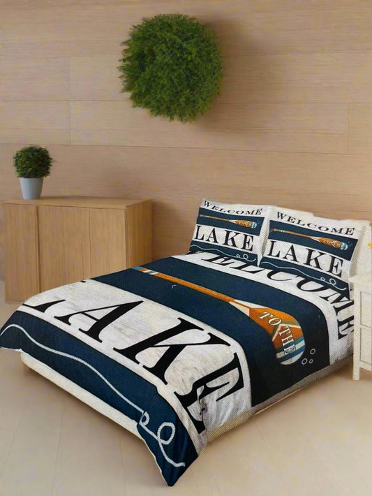 Queen Duvet Bedding Set “Welcome to the Lake”