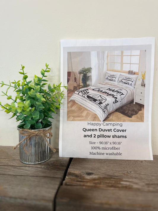 Queen Duvet Bedding Set “Happy Camper”