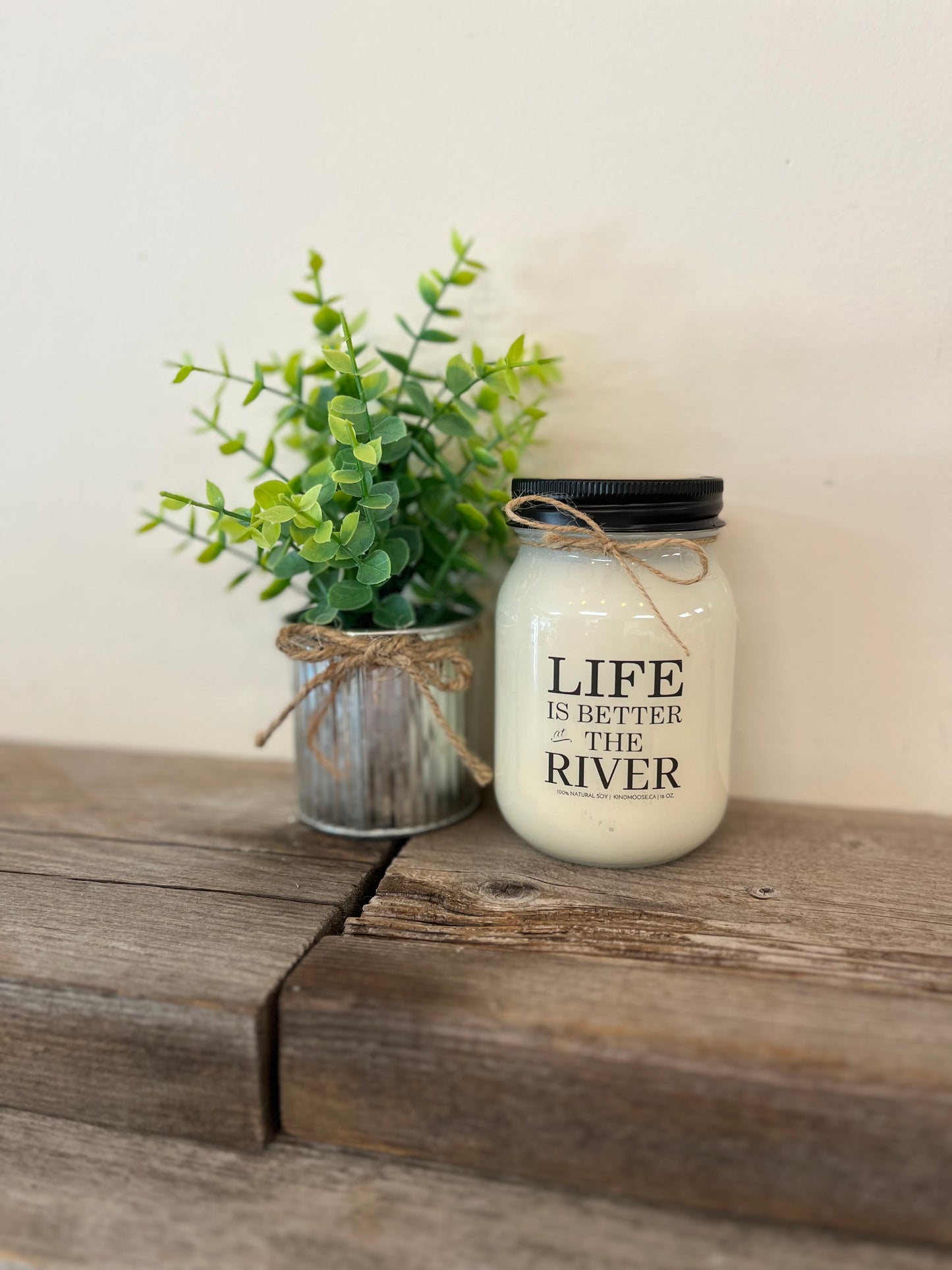 “Life is better at the River” 100% Soy Wax Candle