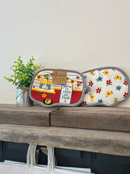 “Home is where you Park It” Shaped Potholder