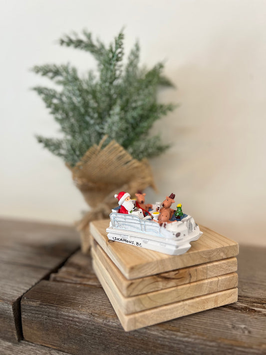 “Pontoon Boat” Santa Ornament