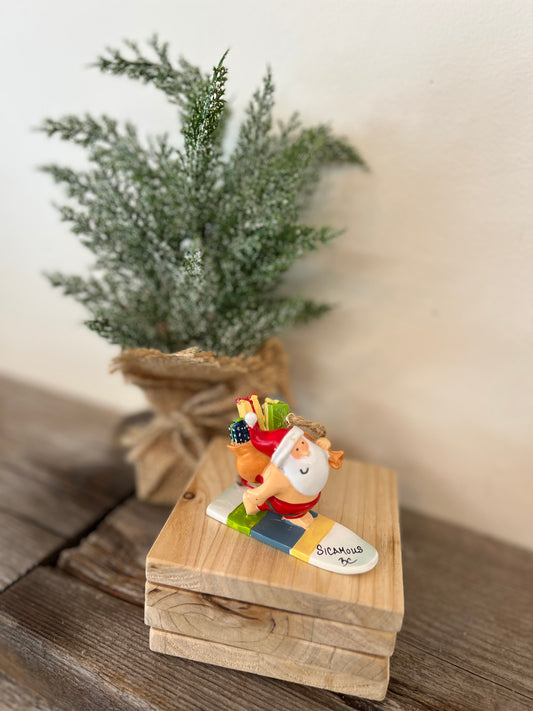“Surfboard” Santa Ornament