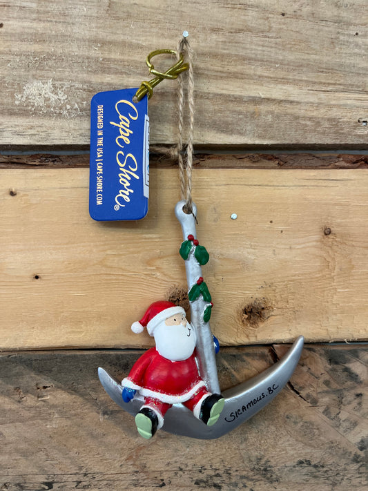 Santa on Anchor Ornament