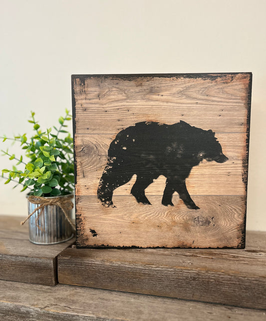 “Bear” “Eagle” Wooden Block Signs