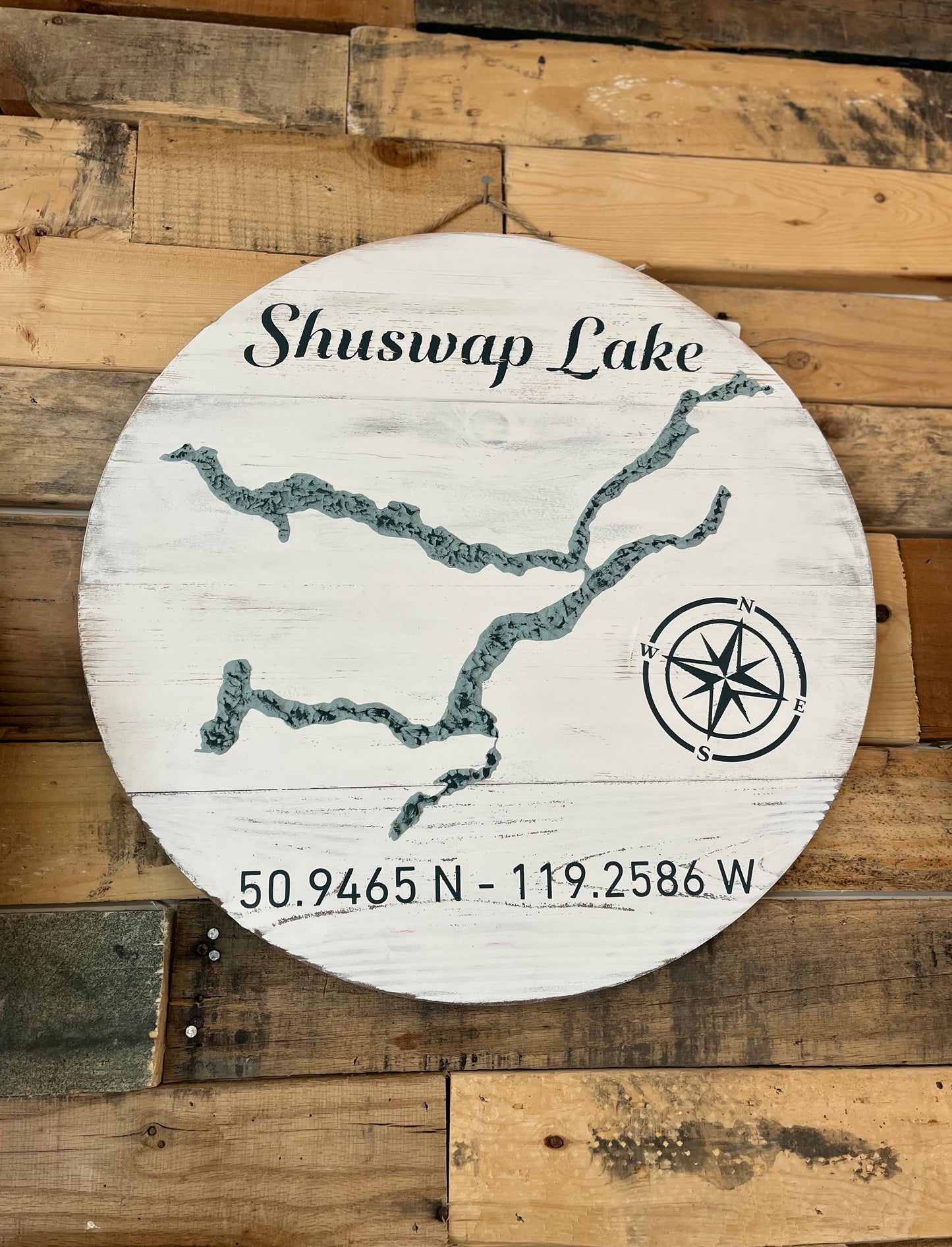 “Shuswap Lake” Custom Hanging Sign