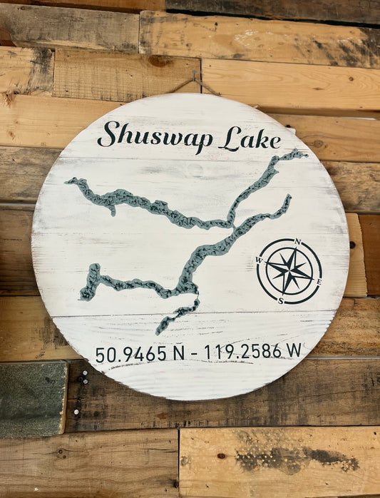 “Shuswap Lake” Custom Hanging Sign