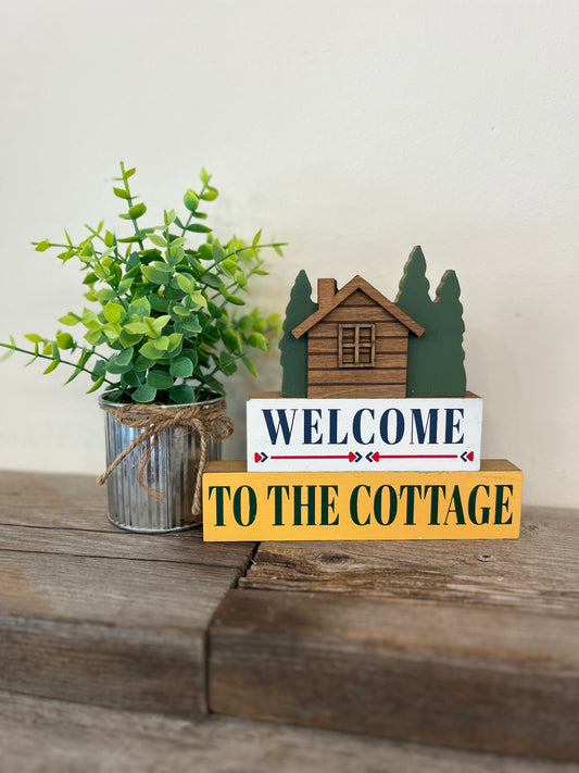 “Welcome to the Cottage” Block Sign