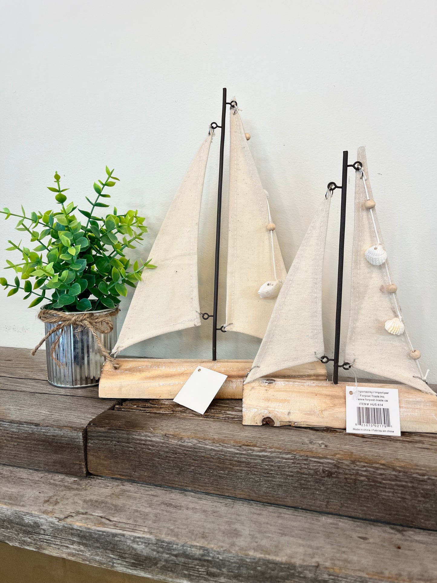 Wooden & Canvas Sailboat Set