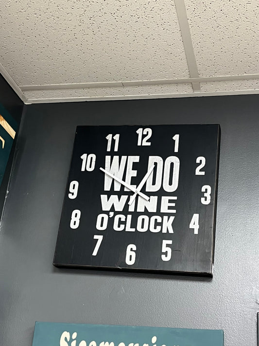 "We Do Wine O’Clock" Wood Wall Clock