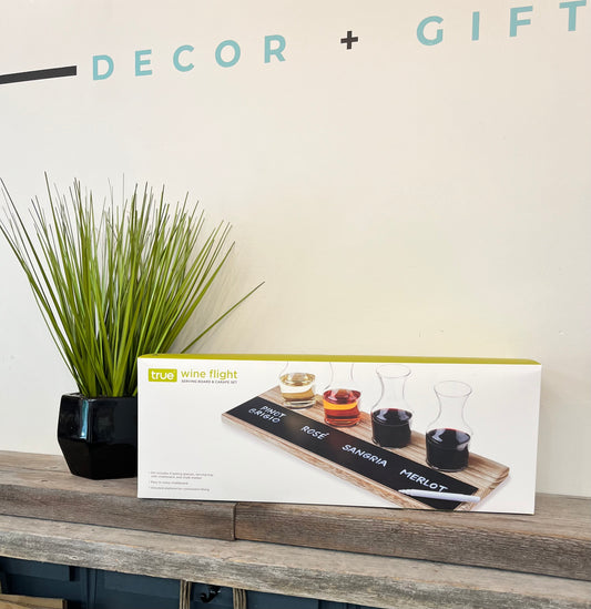 Wine Flight Serving Board & Carafe Set