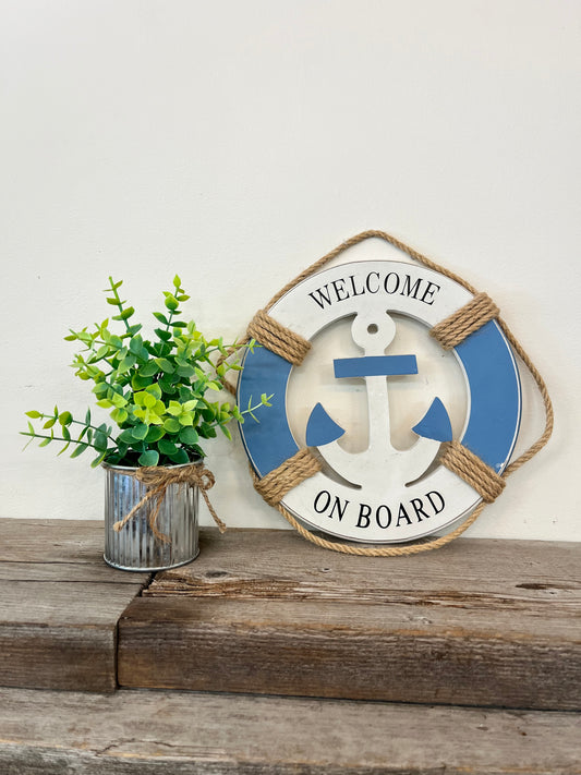 “Welcome on Board” Hanging Sign
