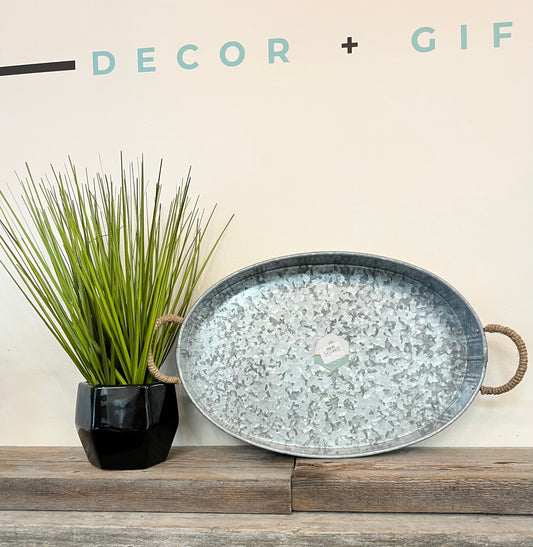 Metal Oval Tray with Rope Handles (Small)